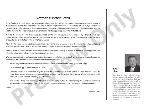 Polar Vortex - Jazz Ensemble Conductor Score & Parts(Digital Download)