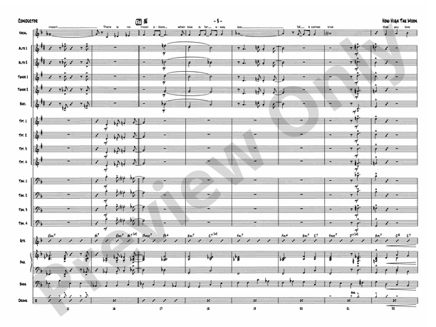 How High the Moon - Jazz Ensemble Conductor Score & Parts(Digital Download)