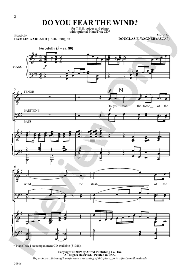 Do You Fear the Wind? – TBB Choral Octavo (Digital Download)