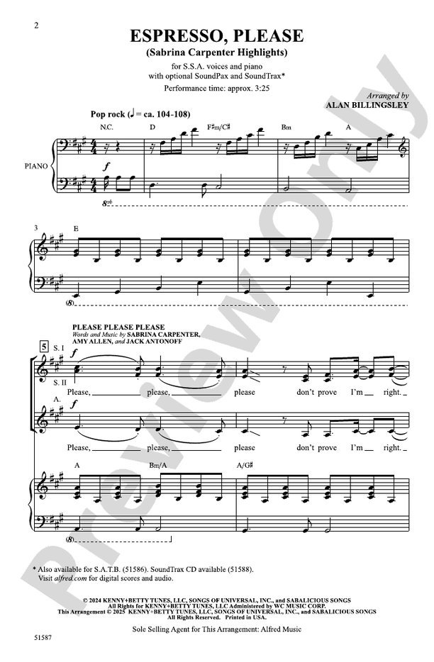 Espresso, Please - SSA Choral Octavo (Digital Download)