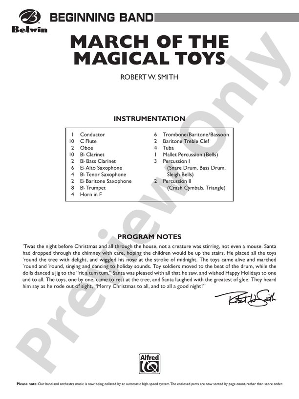 March of the Magical Toys - Concert Band Conductor Score & Parts (Digital Download)