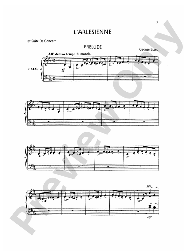 Bizet - L'Arlesienne Suites Nos. 1 & 2 - Piano Solo (Digital Download)