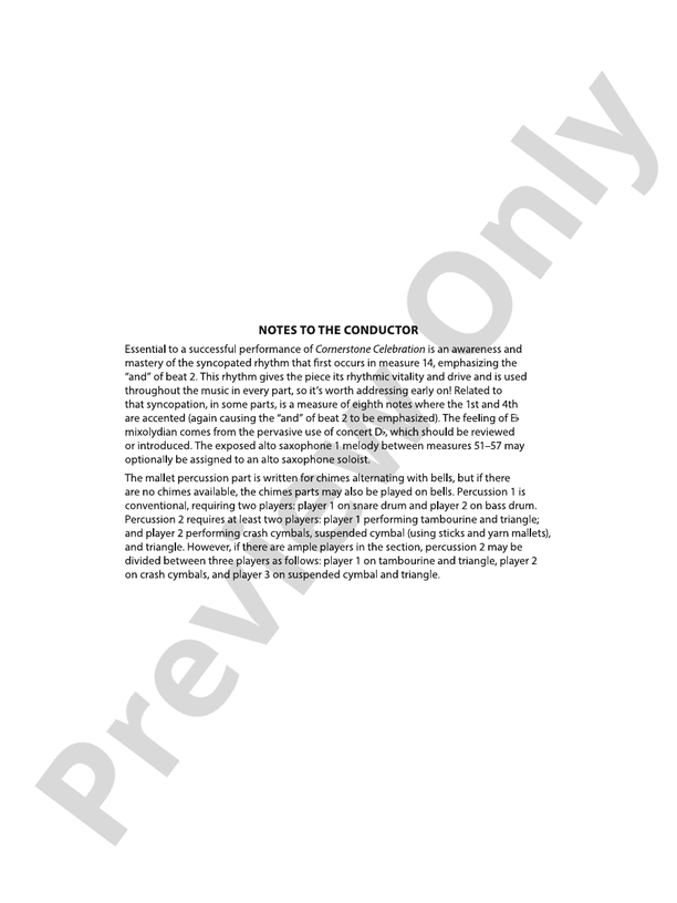 Cornerstone Celebration – Concert Band Conductor Score & Parts (Digital Download)