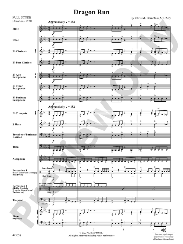 Dragon Run - Concert Band Conductor Score & Parts (Digital Download)
