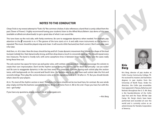 Cheep Tricks - Jazz Ensemble Conductor Score & Parts (Digital Download)