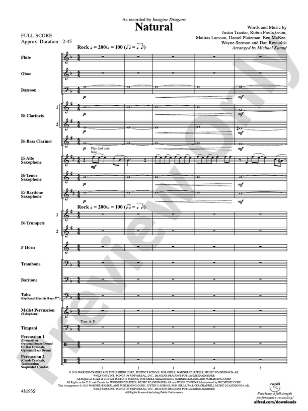 NATURAL/PYB 2 1/2 - Concert Band Conductor Score & Parts (Digital Download)