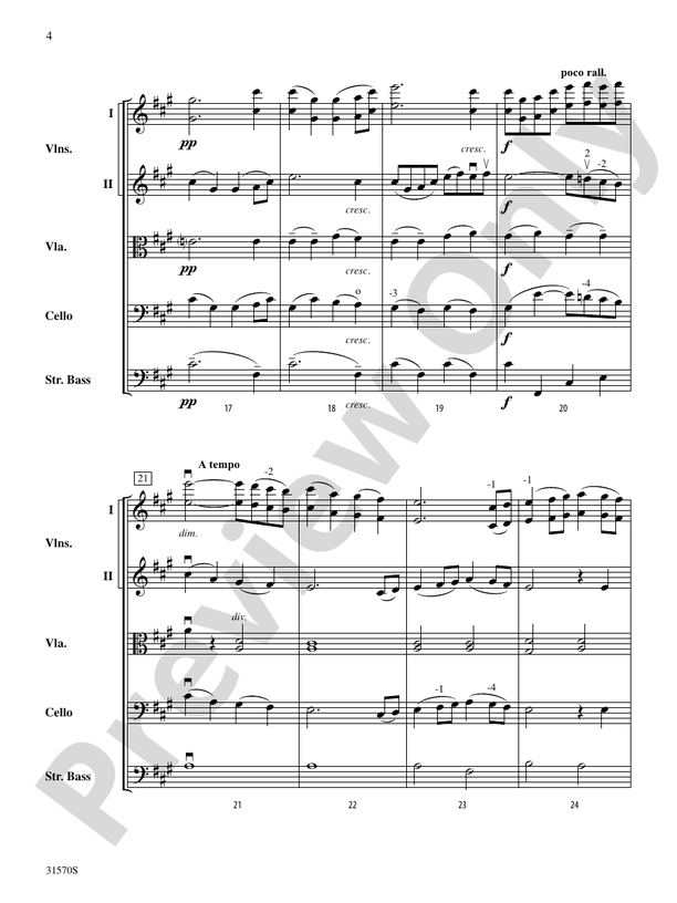 Sonata in A Major (Mvt. 4) – String Orchestra Conductor Score & Parts (Digital Download)