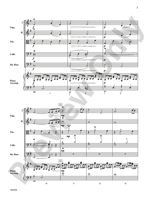 Cavatina – String Orchestra Conductor Score & Parts (Digital Download)