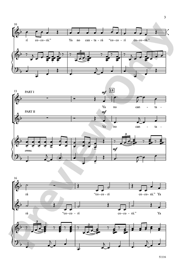 Mi Gallo - 2 Part Treble Choral Octavo (Digital Download)