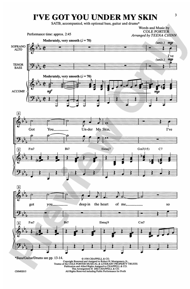 I've Got You Under My Skin – SATB Choral Octavo (Digital Download)