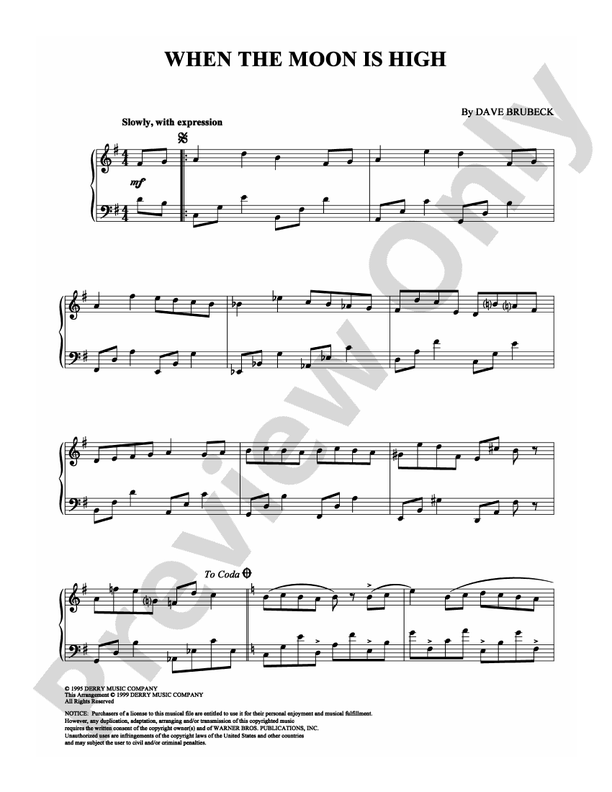 When the Moon is High - Piano (Digital Download)