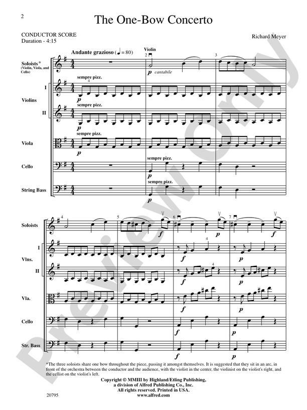 The One-Bow Concerto – String Orchestra Conductor Score & Parts (Digital Download)
