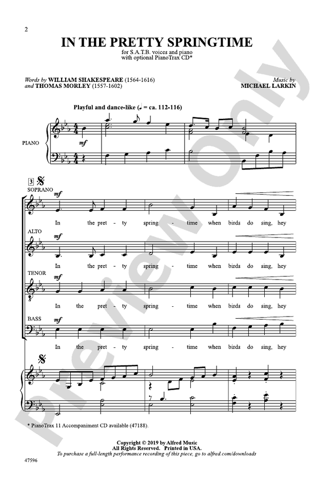 In the Pretty Springtime – SATB Choral Octavo (Digital Download)