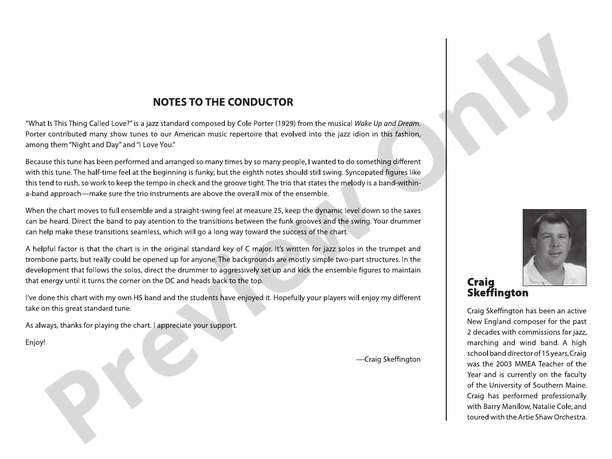 What Is This Thing Called Love? (Grade 3) - Jazz Ensemble Conductor Score & Parts(Digital Download)