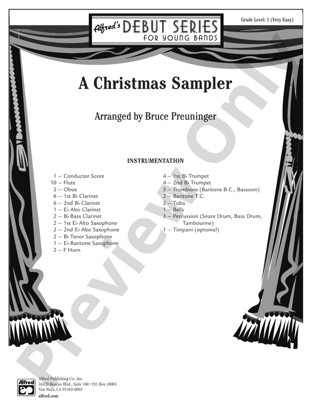A Christmas Sampler - Concert Band Conductor Score & Parts (Digital Download)