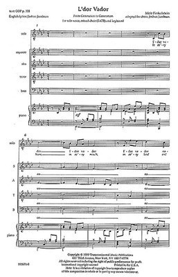 L'dor Vador (From Generation to Generation) - Meir Finkelstein - SATB Joshua Jacobson Transcontinental Music Choral Score Octavo
