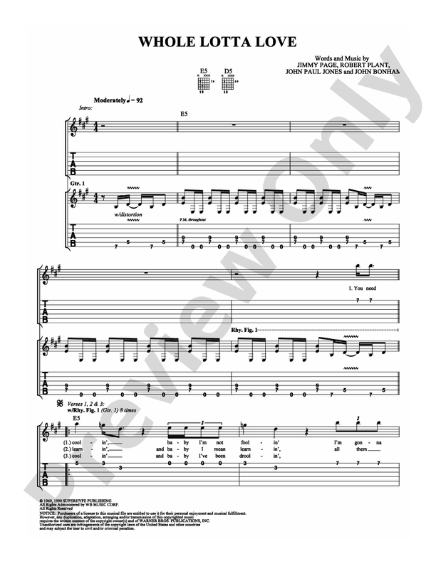 Whole Lotta Love - Easy Guitar (Digital Download)