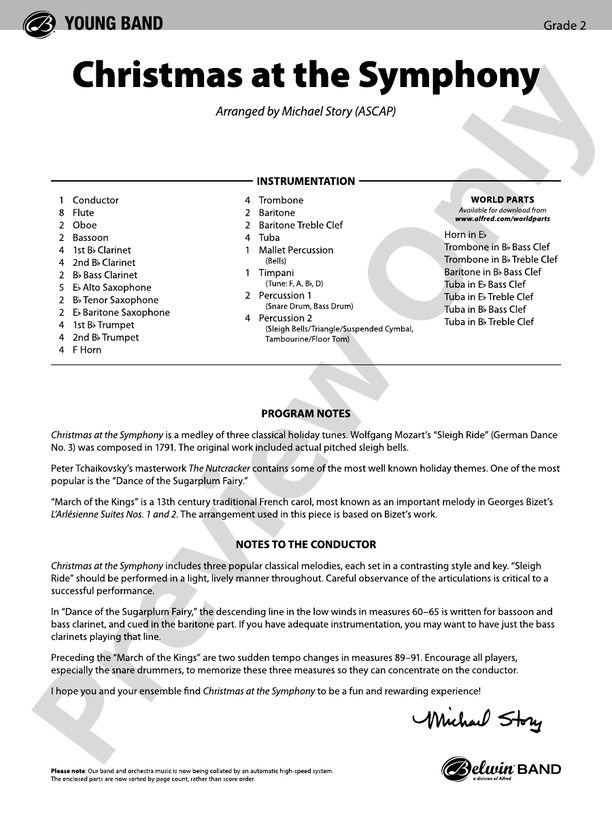 Christmas at the Symphony - Concert Band Conductor Score & Parts (Digital Download)