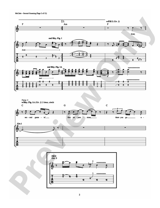 Second Guessing - Guitar TAB (Digital Download)