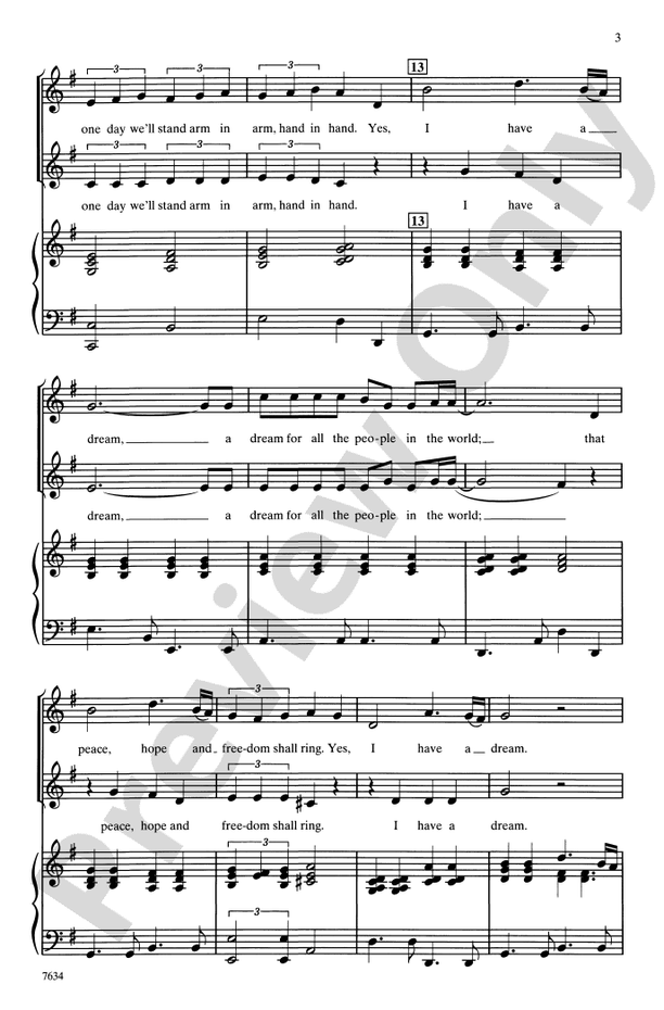 I Have a Dream – Unison/2-Part Choral Octavo (Digital Download)