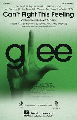 Can't Fight This Feeling - from Glee - 2-Part Adam Anders Hal Leonard Choral Score Octavo