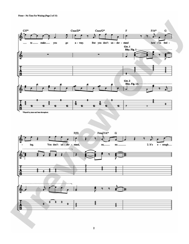 No Time For Waiting - Guitar TAB (Digital Download)