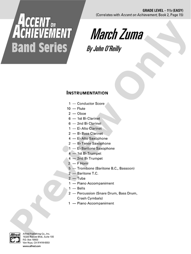 March Zuma - Concert Band Conductor Score & Parts (Digital Download)