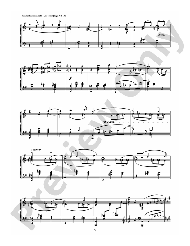 Kreisler - Liebeslied - Piano (Digital Download)