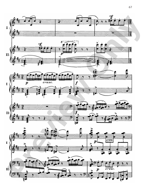Symphonic Dances, Opus 45 - III. Lento assai / Allegro vivace - 2 Pianos, 4 Hands (Digital Download)