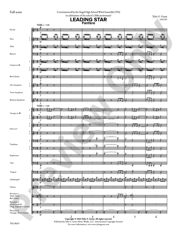 Leading Star Fanfare - Concert Band Conductor Score & Parts (Digital Download)