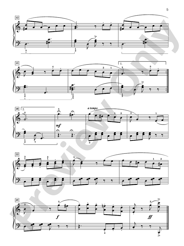 Famous & Fun Favorites, Book 5: 16 Appealing Piano Arrangements - Piano (Digital Download)