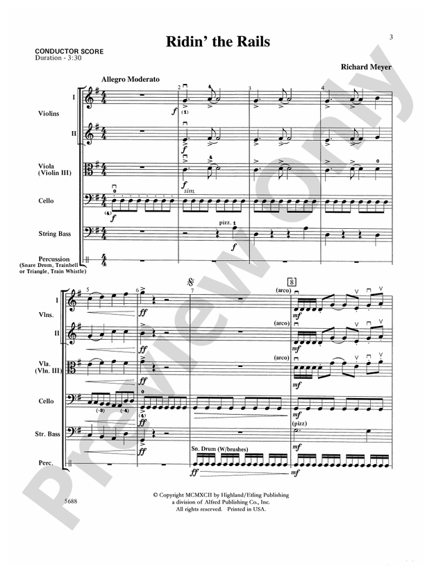 Ridin' the Rails – String Orchestra Conductor Score & Parts (Digital Download)