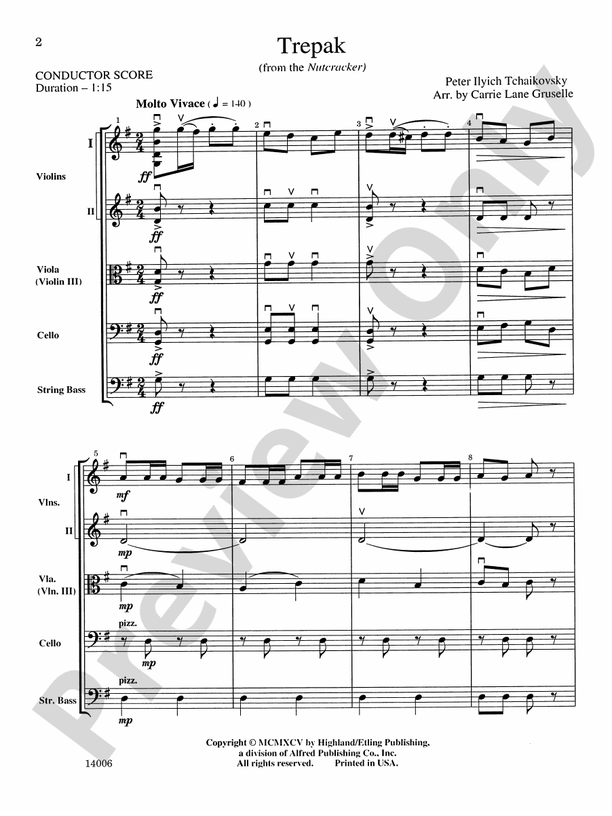 Trepak – String Orchestra Conductor Score & Parts (Digital Download)