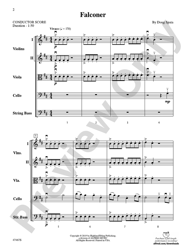 Falconer - String Orchestra Conductor Score & Parts (Digital Download)