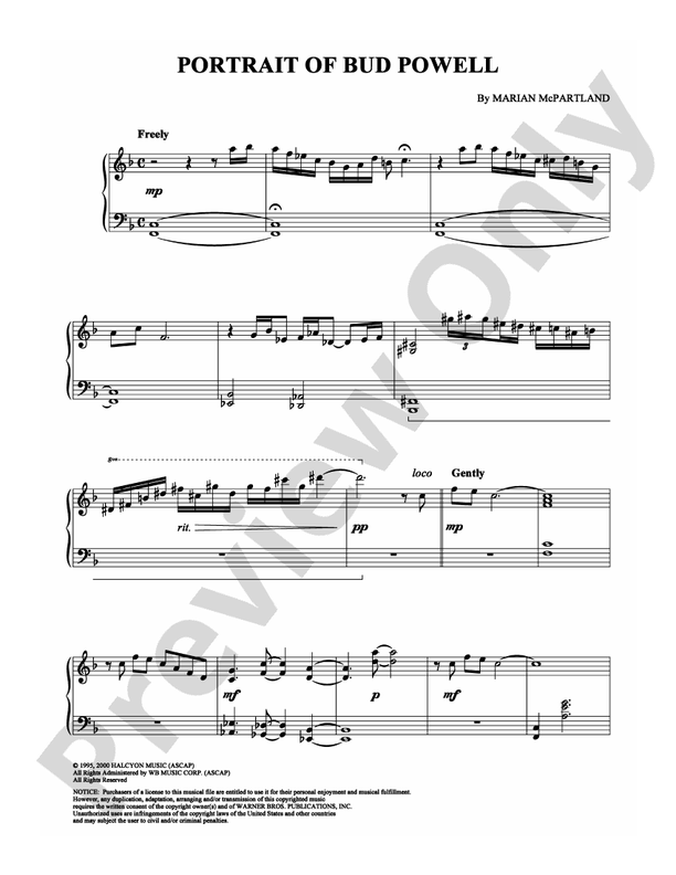 Portrait of Bud Powell - Piano (Digital Download)