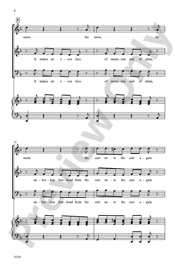 The Snow - 3 Part Mixed Choral Octavo (Digital Download)