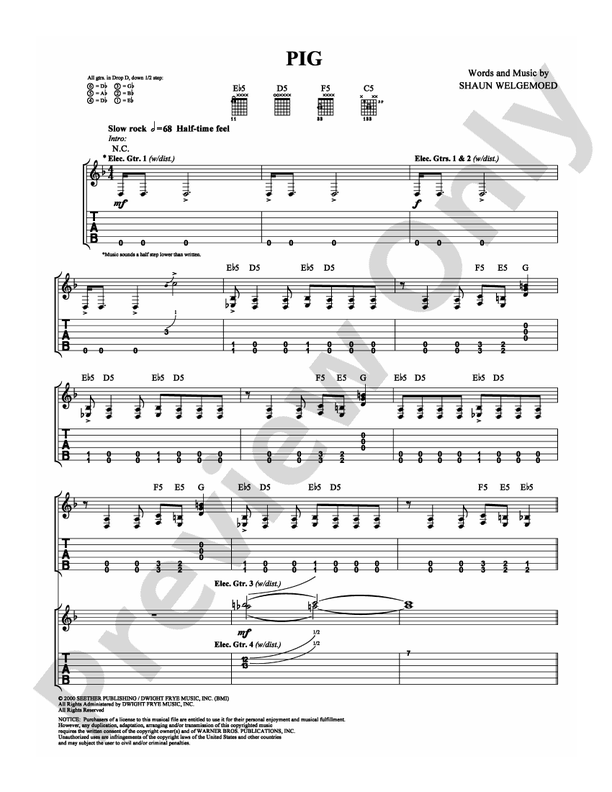 Pig - Guitar TAB (Digital Download)