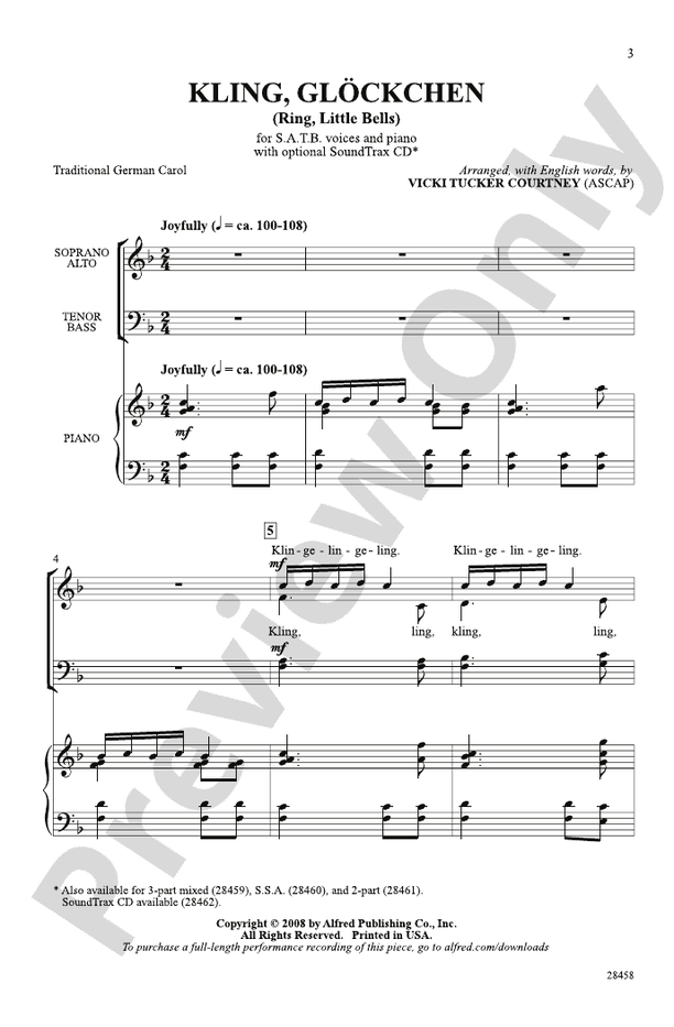 Kling, Glockchen (Ring, Little Bells) – SATB Choral Octavo (Digital Download)