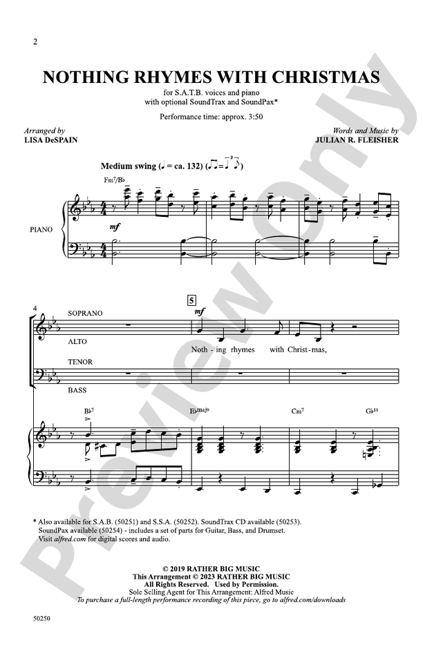 Nothing Rhymes with Christmas - SATB Choral Octavo (Digital Download)