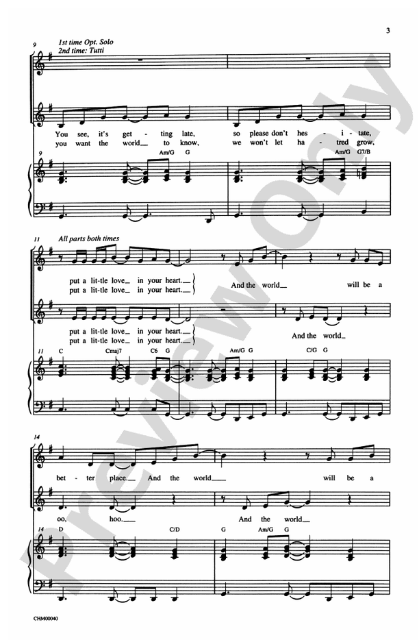 Put a Little Love in Your Heart - 2-Part Choral Octavo (Digital Download)