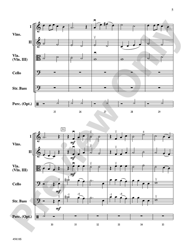 Chant de Noel - String Orchestra Conductor Score & Parts (Digital Download)