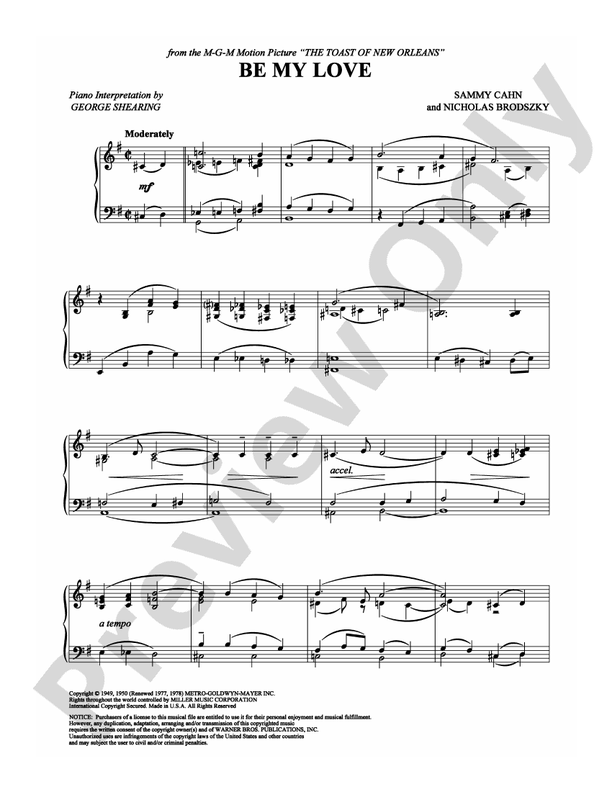 Be My Love - Piano (Digital Download)