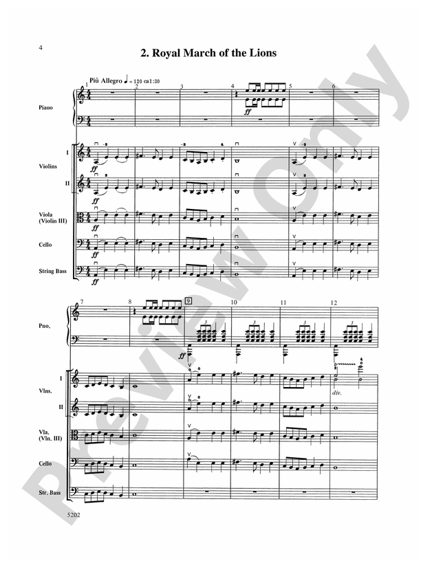 Carnival of the Animals – String Orchestra Conductor Score & Parts (Digital Download)