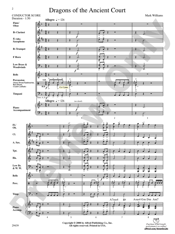Dragons of the Ancient Court - Concert Band Conductor Score & Parts (Digital Download)