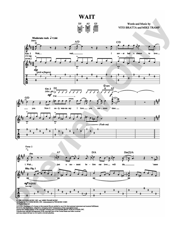 Wait - Guitar TAB (Digital Download)