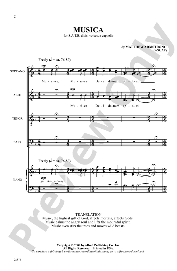Musica – SATB a cappella Choral Octavo (Digital Download)