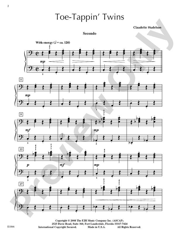 Toe-Tappin' Twins - Piano (Digital Download)