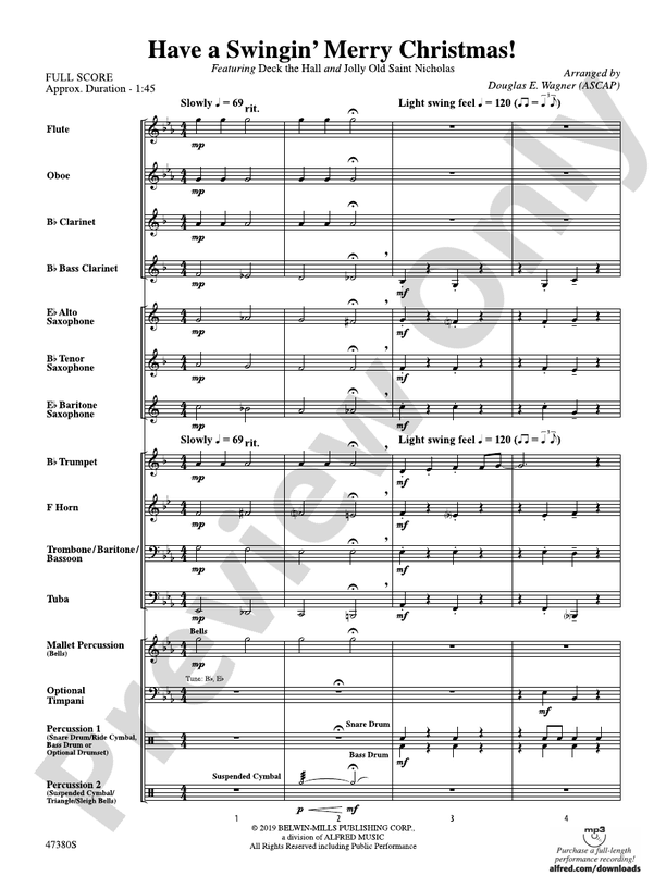 Have a Swingin' Merry Christmas! - Concert Band Conductor Score & Parts (Digital Download)