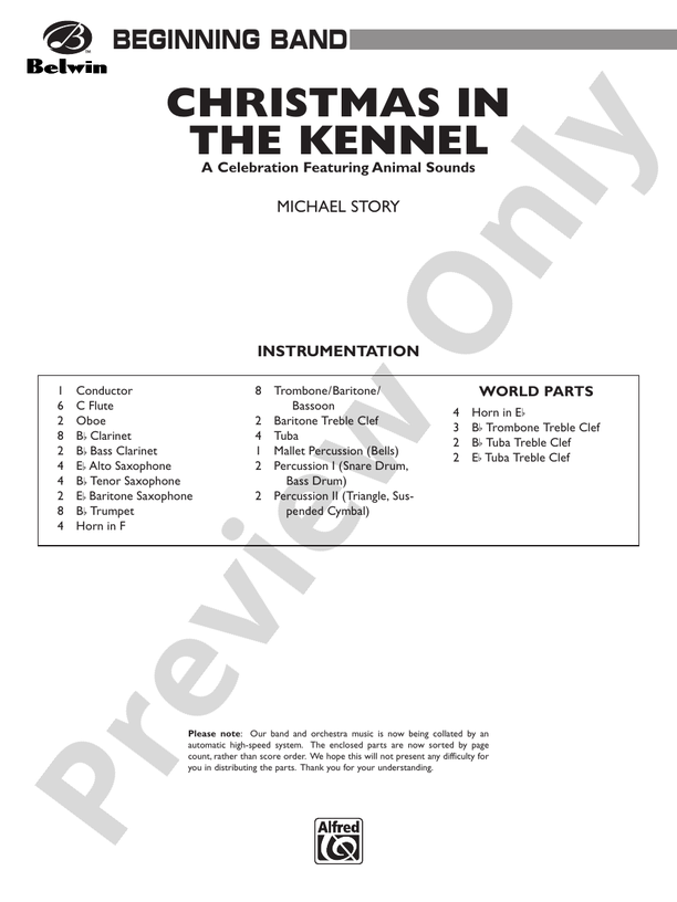 Christmas in the Kennel - Concert Band Conductor Score & Parts (Digital Download)