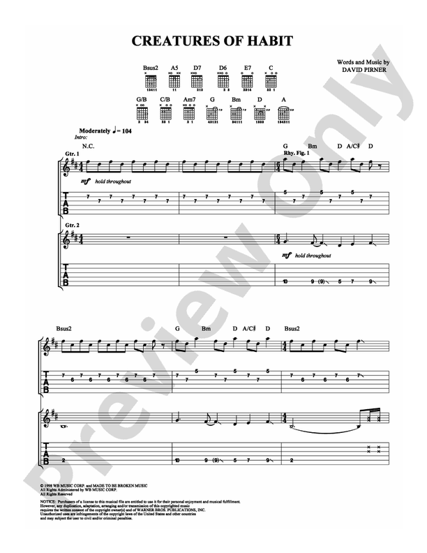 Creatures of Habit - Guitar TAB (Digital Download)